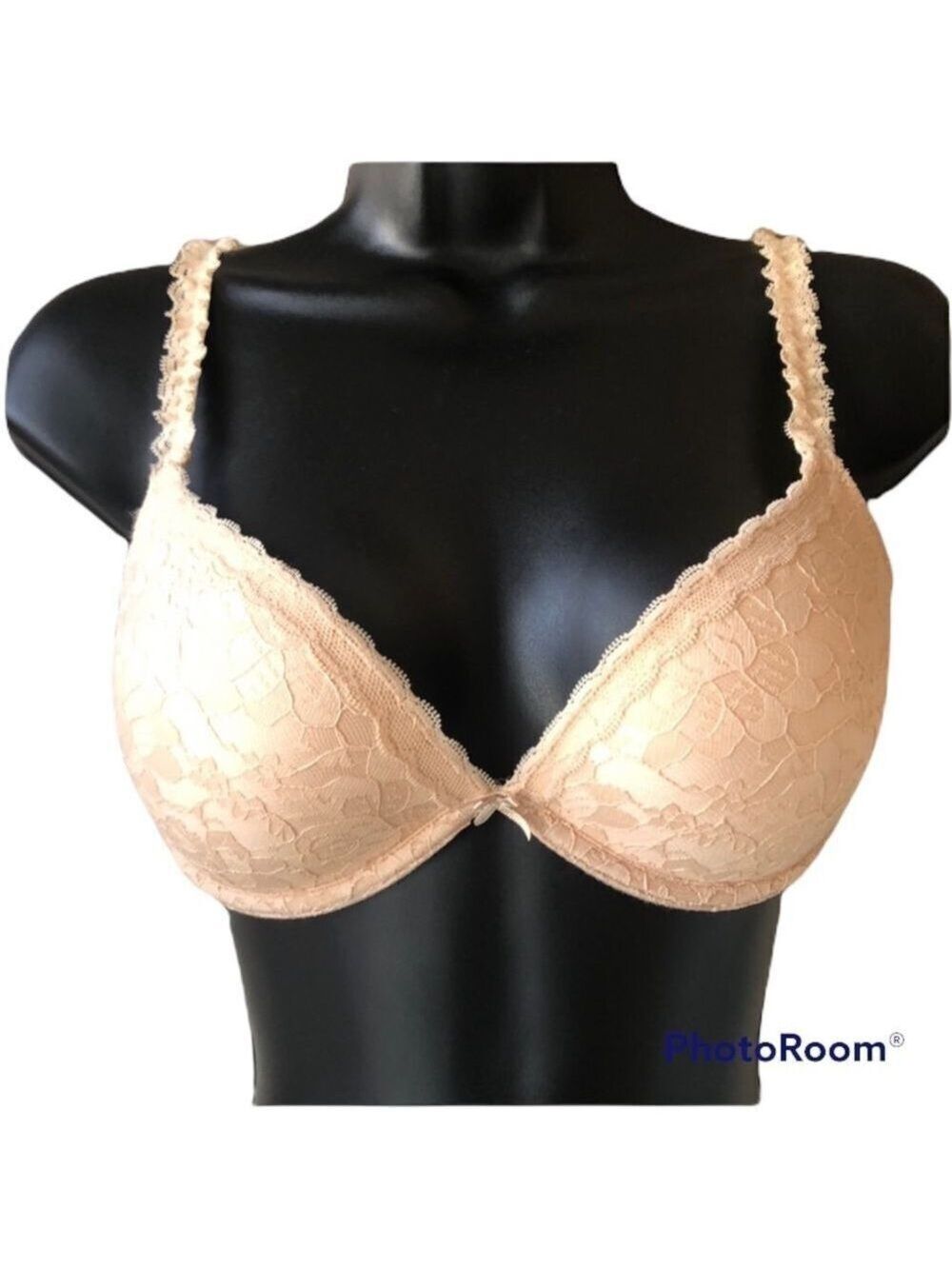 AERIE Nude Lace Overlay Push up Bra 32D
